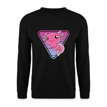 Axolotl mignon Axolotl drôle - Sweat-shirt Unisexe - noir - Devant - Alina (178cm) & Michal (187cm)