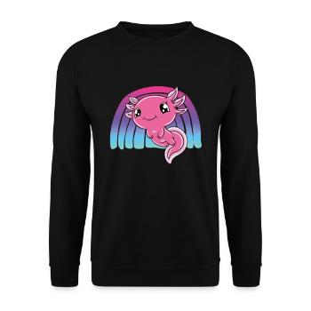Axolotl mignon Axolotl drôle - Sweat-shirt Unisexe - noir - Devant - Alina (178cm) & Michal (187cm)