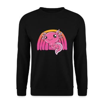 Axolotl mignon Axolotl drôle - Sweat-shirt Unisexe - noir - Devant - Alina (178cm) & Michal (187cm)
