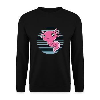 Axolotl mignon Axolotl drôle - Sweat-shirt Unisexe - noir - Devant - Alina (178cm) & Michal (187cm)
