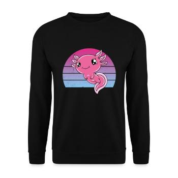 Axolotl mignon Axolotl drôle - Sweat-shirt Unisexe - noir - Devant - Alina (178cm) & Michal (187cm)