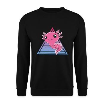 Axolotl mignon Axolotl drôle - Sweat-shirt Unisexe - noir - Devant - Alina (178cm) & Michal (187cm)