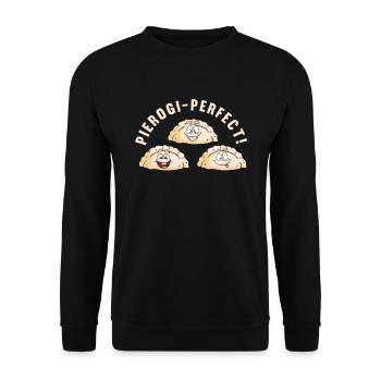 Pierogi Recipe Polish Pierogi - Unisex Sweatshirt - black - Front - Alina (178cm) & Michal (187cm)