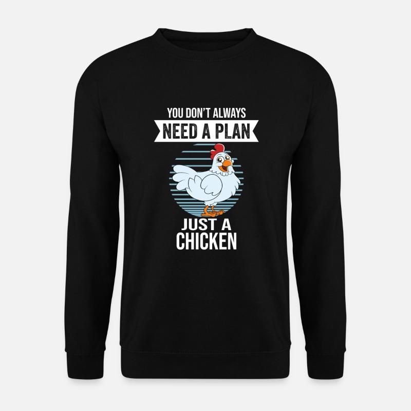 Funny Chicken Saying Chicken - Unisex Sweatshirt - black