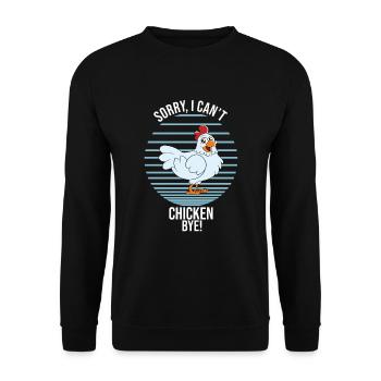 Drôle De Poulet Dire Poulet - Sweat-shirt Unisexe - noir - Devant - Alina (178cm) & Michal (187cm)