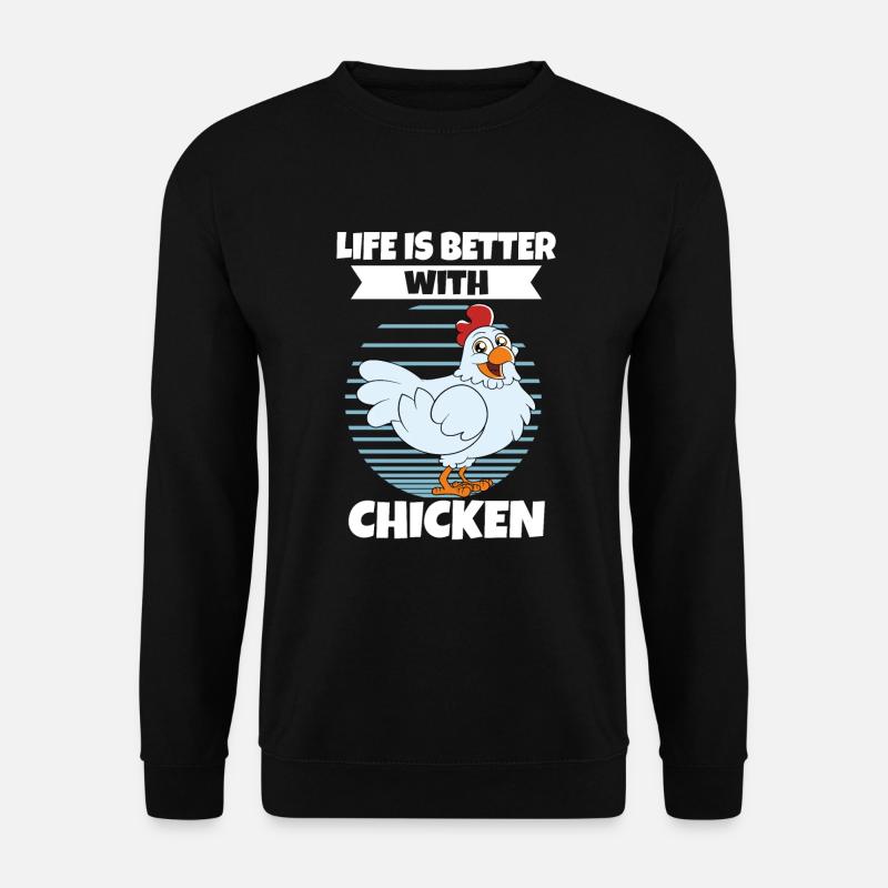 Funny Chicken Saying Chicken - Unisex Sweatshirt - black