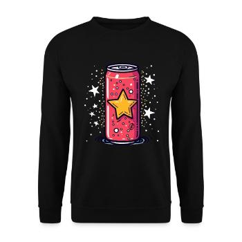 Une canette de boisson, la boisson énergisante Cartoon Pop - Sweat-shirt Unisexe - noir - Devant - Alina (178cm) & Michal (187cm)