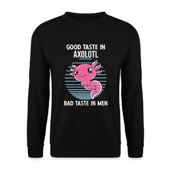 Axolotl drôle Axolotl mignon - Sweat-shirt Unisexe - noir - Devant - Alina (178cm) & Michal (187cm)