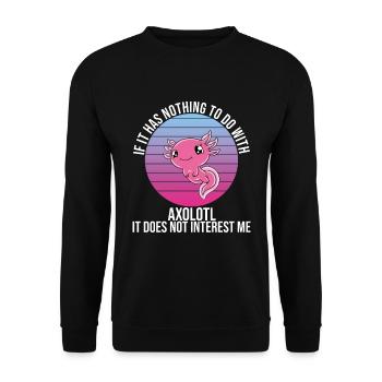 Axolotl drôle Axolotl mignon - Sweat-shirt Unisexe - noir - Devant - Alina (178cm) & Michal (187cm)