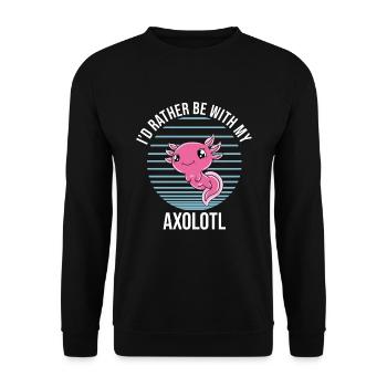 Axolotl drôle Axolotl mignon - Sweat-shirt Unisexe - noir - Devant - Alina (178cm) & Michal (187cm)