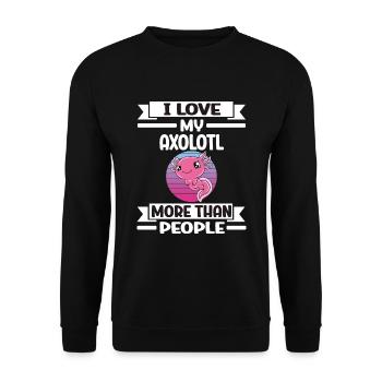 Axolotl drôle Axolotl mignon - Sweat-shirt Unisexe - noir - Devant - Alina (178cm) & Michal (187cm)