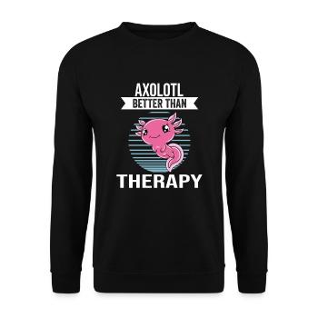 Axolotl drôle Axolotl mignon - Sweat-shirt Unisexe - noir - Devant - Alina (178cm) & Michal (187cm)