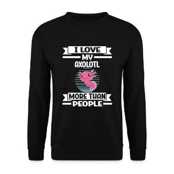 Axolotl drôle Axolotl mignon - Sweat-shirt Unisexe - noir - Devant - Alina (178cm) & Michal (187cm)