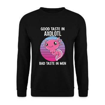 Axolotl drôle Axolotl mignon - Sweat-shirt Unisexe - noir - Devant - Alina (178cm) & Michal (187cm)