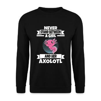 Axolotl drôle Axolotl mignon - Sweat-shirt Unisexe - noir - Devant - Alina (178cm) & Michal (187cm)
