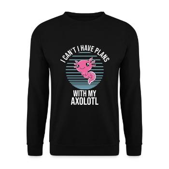 Axolotl drôle Axolotl mignon - Sweat-shirt Unisexe - noir - Devant - Alina (178cm) & Michal (187cm)