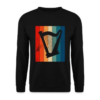 Harfenspieler Harfe Musik Harfenist - Unisex Pullover - Schwarz - Vorne - Alina (178cm) & Michal (187cm)