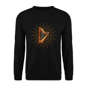 Harfenspieler Harfe Musik Harfenist - Unisex Pullover - Schwarz - Vorne - Alina (178cm) & Michal (187cm)