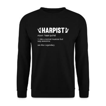 Harpiste Harpe Musique Harpiste - Sweat-shirt Unisexe - noir - Devant - Alina (178cm) & Michal (187cm)