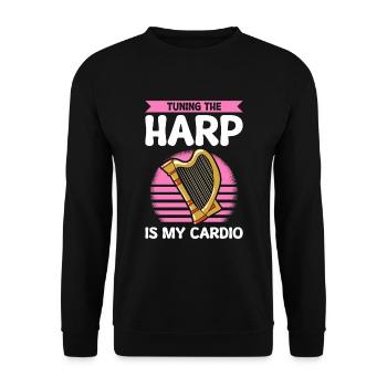Harfenspieler Harfe Musik Harfenist - Unisex Pullover - Schwarz - Vorne - Alina (178cm) & Michal (187cm)