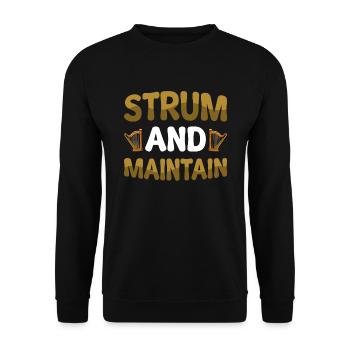 Harfenspieler Harfe Musik Harfenist - Unisex Pullover - Schwarz - Vorne - Alina (178cm) & Michal (187cm)