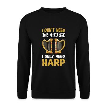Harpiste Harpe Musique Harpiste - Sweat-shirt Unisexe - noir - Devant - Alina (178cm) & Michal (187cm)