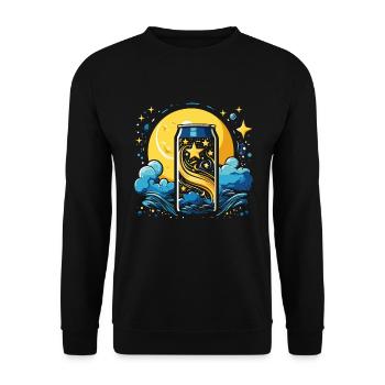 Die coolste Dose mit Sternen und Wolken - Unisex Pullover - Schwarz - Vorne - Alina (178cm) & Michal (187cm)