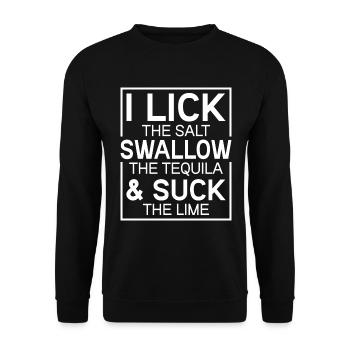 Je lèche le sel tequila citron vert - Sweat-shirt Unisexe - noir - Devant - Alina (178cm) & Michal (187cm)