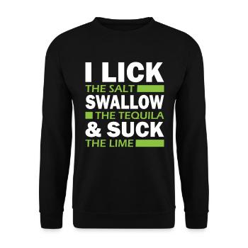 Je lèche le sel tequila citron vert - Sweat-shirt Unisexe - noir - Devant - Alina (178cm) & Michal (187cm)