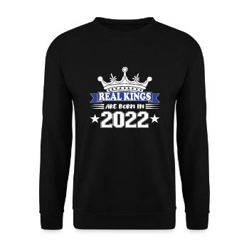 Cadeau d’anniversaire 2022 Millésime 2022 - Sweat-shirt Unisexe - noir - Devant - Alina (178cm) & Michal (187cm)