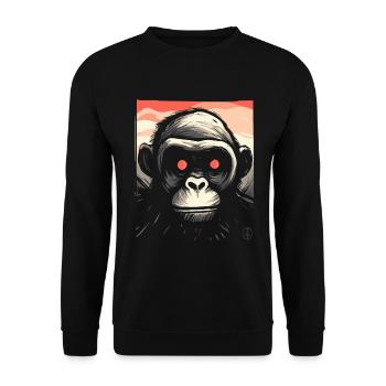 A Portrait of a Horror Ghosts Zombie Monkey - Unisex Sweatshirt - black - Front - Alina (178cm) & Michal (187cm)