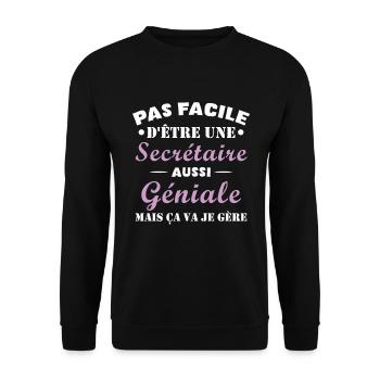 Secrétaire géniale cadeau drôle secrétaire - Sweat-shirt Unisexe - noir - Devant - Alina (178cm) & Michal (187cm)