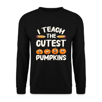 Lustige Lehrer Halloween Geschenke - Unisex Pullover - Schwarz - Vorne - Alina (178cm) & Michal (187cm)