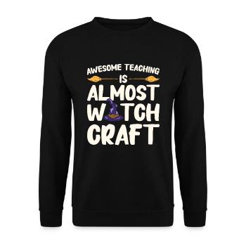 Funny Teacher Halloween Gifts - Unisex Sweatshirt - black - Front - Alina (178cm) & Michal (187cm)