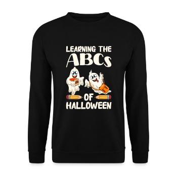 Funny Teacher Halloween Gifts - Unisex Sweatshirt - black - Front - Alina (178cm) & Michal (187cm)