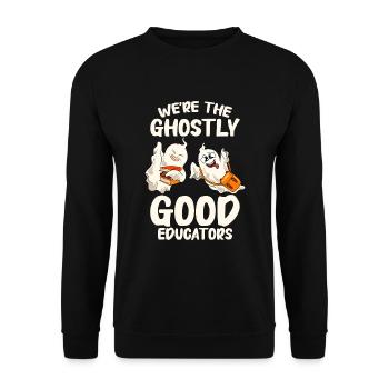 Lustige Lehrer Halloween Geschenke - Unisex Pullover - Schwarz - Vorne - Alina (178cm) & Michal (187cm)