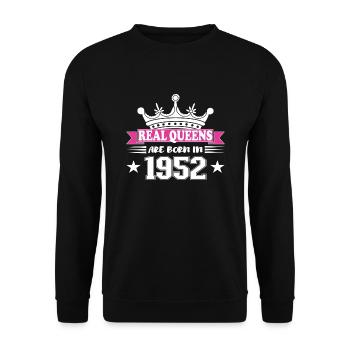 72 ans anniversaire 1952 cadeau d’anniversaire - Sweat-shirt Unisexe - noir - Devant - Alina (178cm) & Michal (187cm)