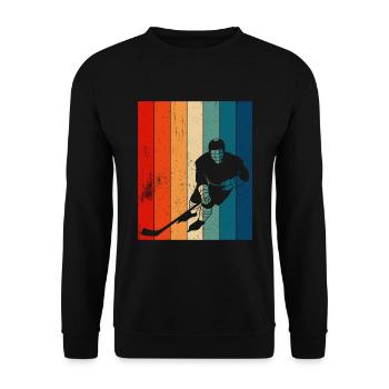 Eishockey Spruch für Eishockeyspieler - Unisex Pullover - Schwarz - Vorne - Alina (178cm) & Michal (187cm)