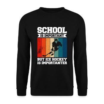 Dicton de hockey sur glace pour les joueurs de hockey sur glace - Sweat-shirt Unisexe - noir - Devant - Alina (178cm) & Michal (187cm)
