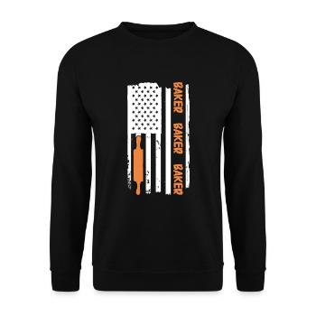 Cuisson du pain Boulangerie Boulangerie Fabrication du pain - Sweat-shirt Unisexe - noir - Devant - Alina (178cm) & Michal (187cm)