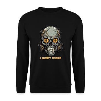 Greedy Cyborg Skull - Unisex Sweatshirt - black - Front - Alina (178cm) & Michal (187cm)