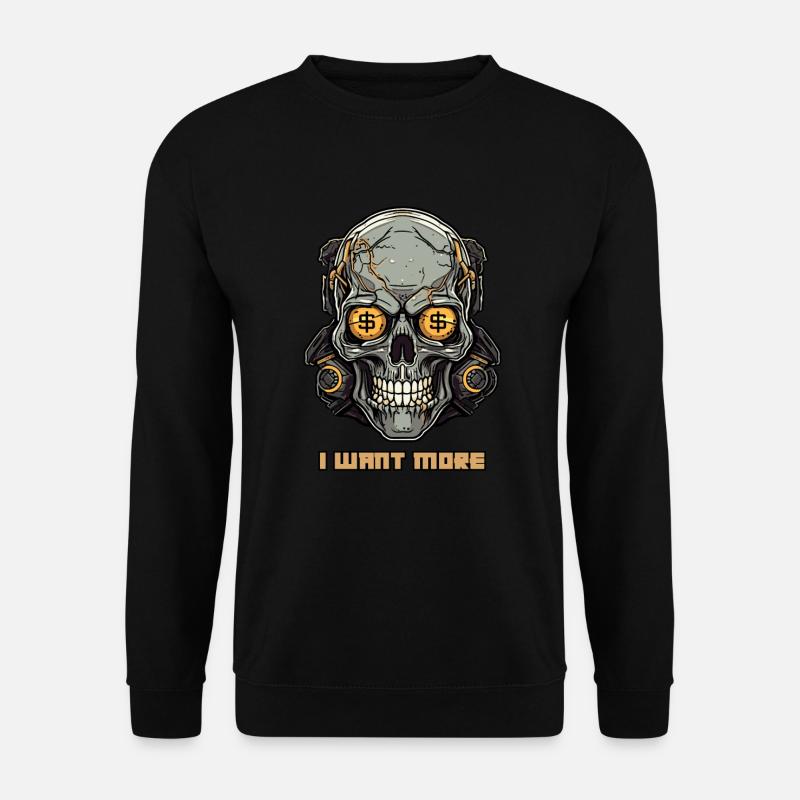 Greedy Cyborg Skull - Unisex Sweatshirt - black