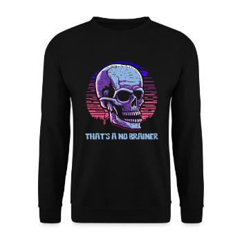 no brainstorming necessary, colorful, funny skull - Unisex Sweatshirt - black - Front - Alina (178cm) & Michal (187cm)
