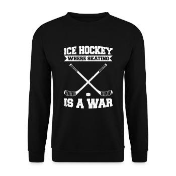 Eishockey Spruch für Eishockeyspieler - Unisex Pullover - Schwarz - Vorne - Alina (178cm) & Michal (187cm)