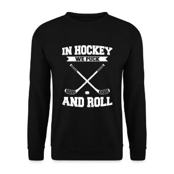 Ice Hockey Saying for Ice Hockey Players - Unisex Sweatshirt - black - Front - Alina (178cm) & Michal (187cm)