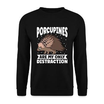 Mignon Porc-épic Drôle - Sweat-shirt Unisexe - noir - Devant - Alina (178cm) & Michal (187cm)