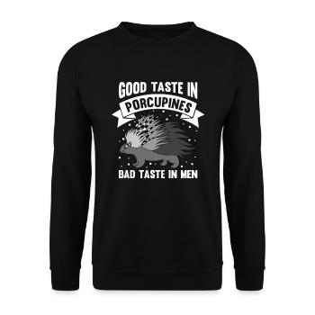 Mignon Porc-épic Drôle - Sweat-shirt Unisexe - noir - Devant - Alina (178cm) & Michal (187cm)