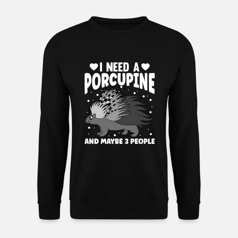 Süßes Stachelschwein lustig - Unisex Pullover - Schwarz