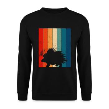 Mignon Porc-épic Drôle - Sweat-shirt Unisexe - noir - Devant - Alina (178cm) & Michal (187cm)