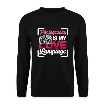 Drôle Photographie Photographe Photographe Cadeau - Sweat-shirt Unisexe - noir - Devant - Alina (178cm) & Michal (187cm)